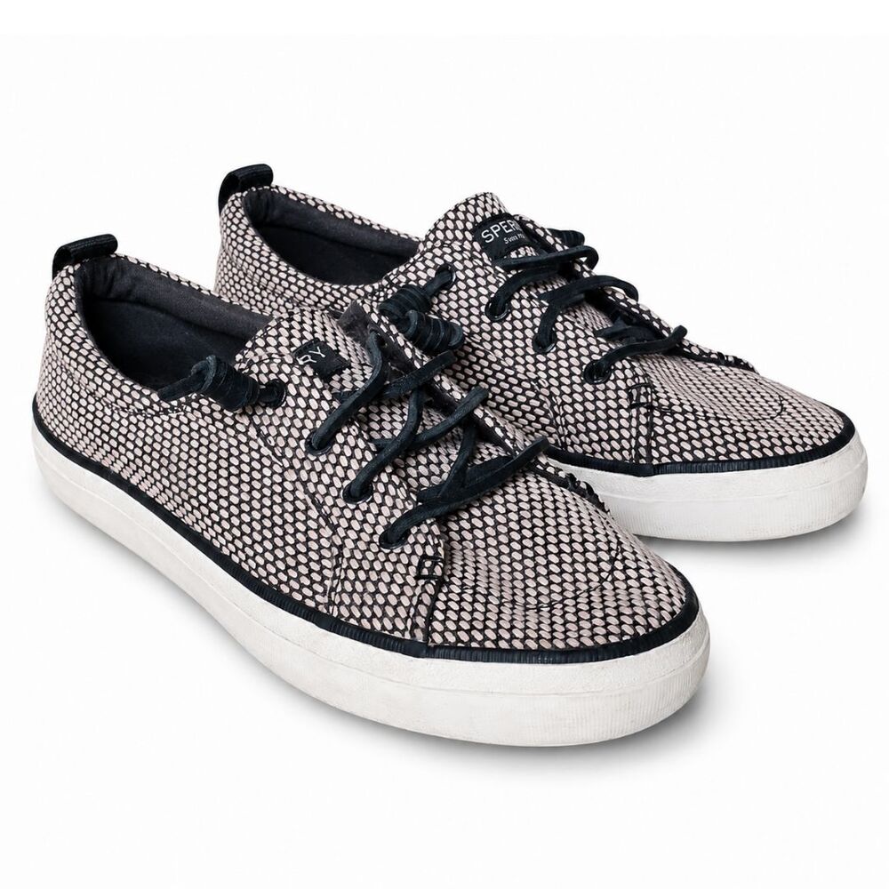 Sperry Crest Vibe Sneakers Women's Size 8.5 Tan/Pink Black Lace Up Casual Shoes